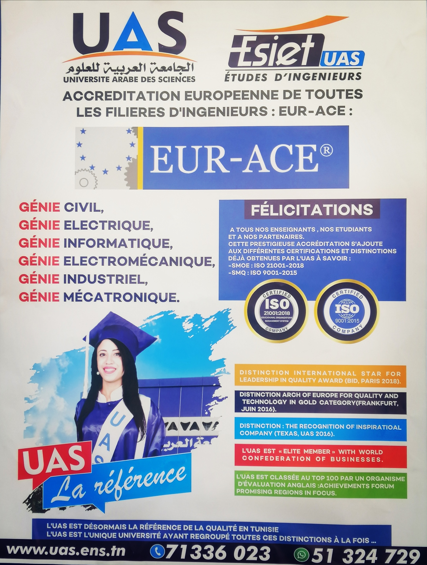EUR ACE accreditation from ESIET Arab University of Sciences